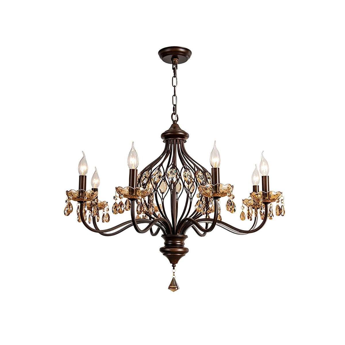 Enorel Vintage Bronze Kristall Kronleuchter