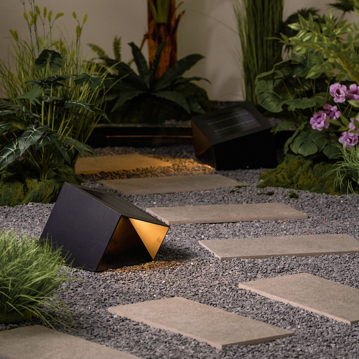 Evsore einzigartige Solar-Außenleuchte im Kubus-Design für den Garten