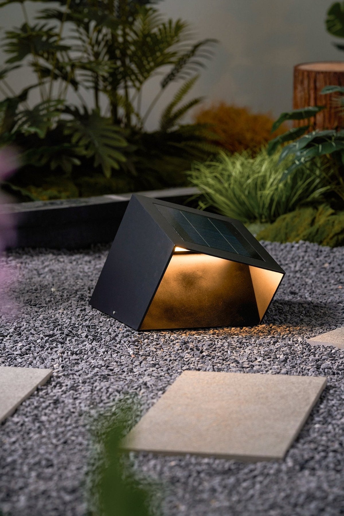 Evsore einzigartige Solar-Außenleuchte im Kubus-Design für den Garten