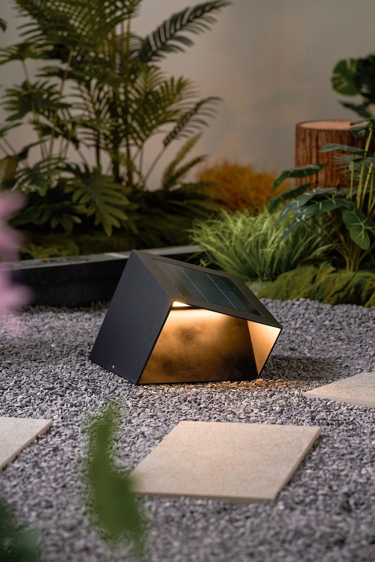 Evsore einzigartige Solar-Außenleuchte im Kubus-Design für den Garten