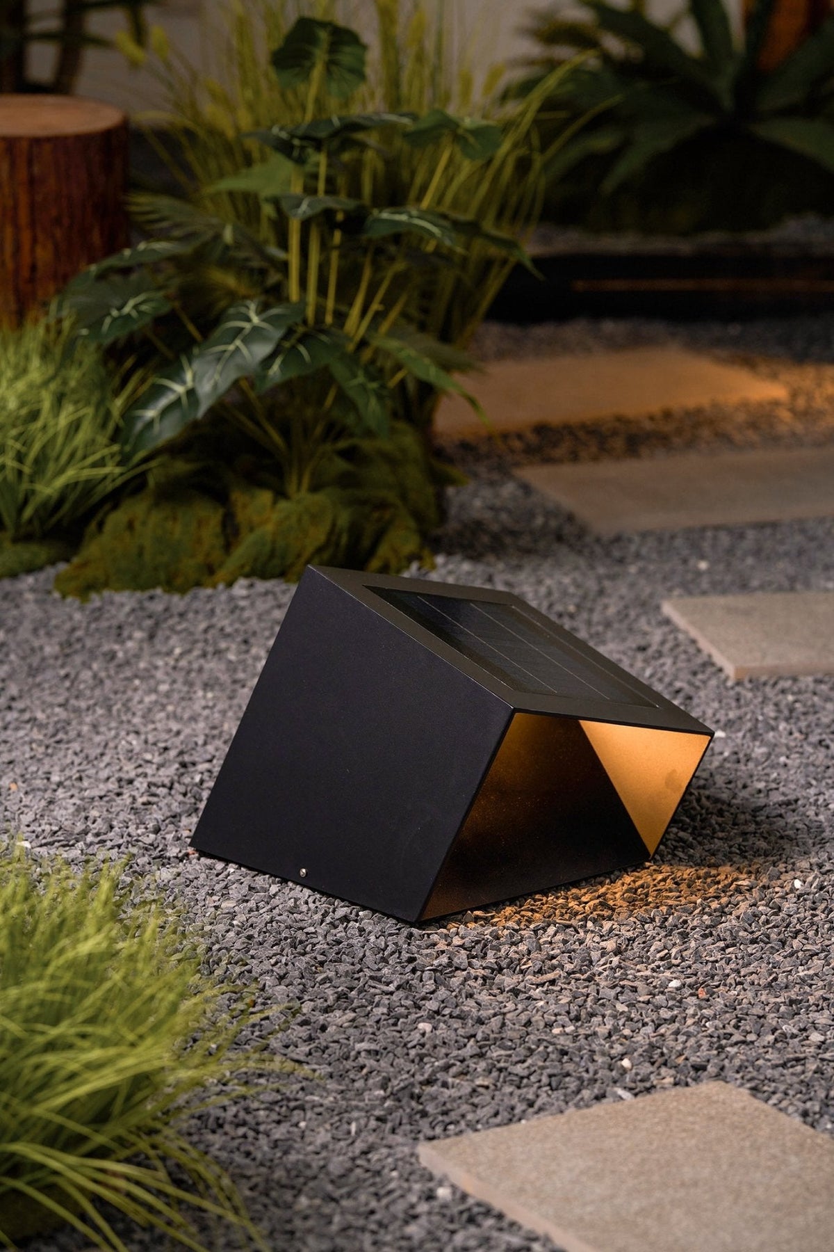 Evsore einzigartige Solar-Außenleuchte im Kubus-Design für den Garten