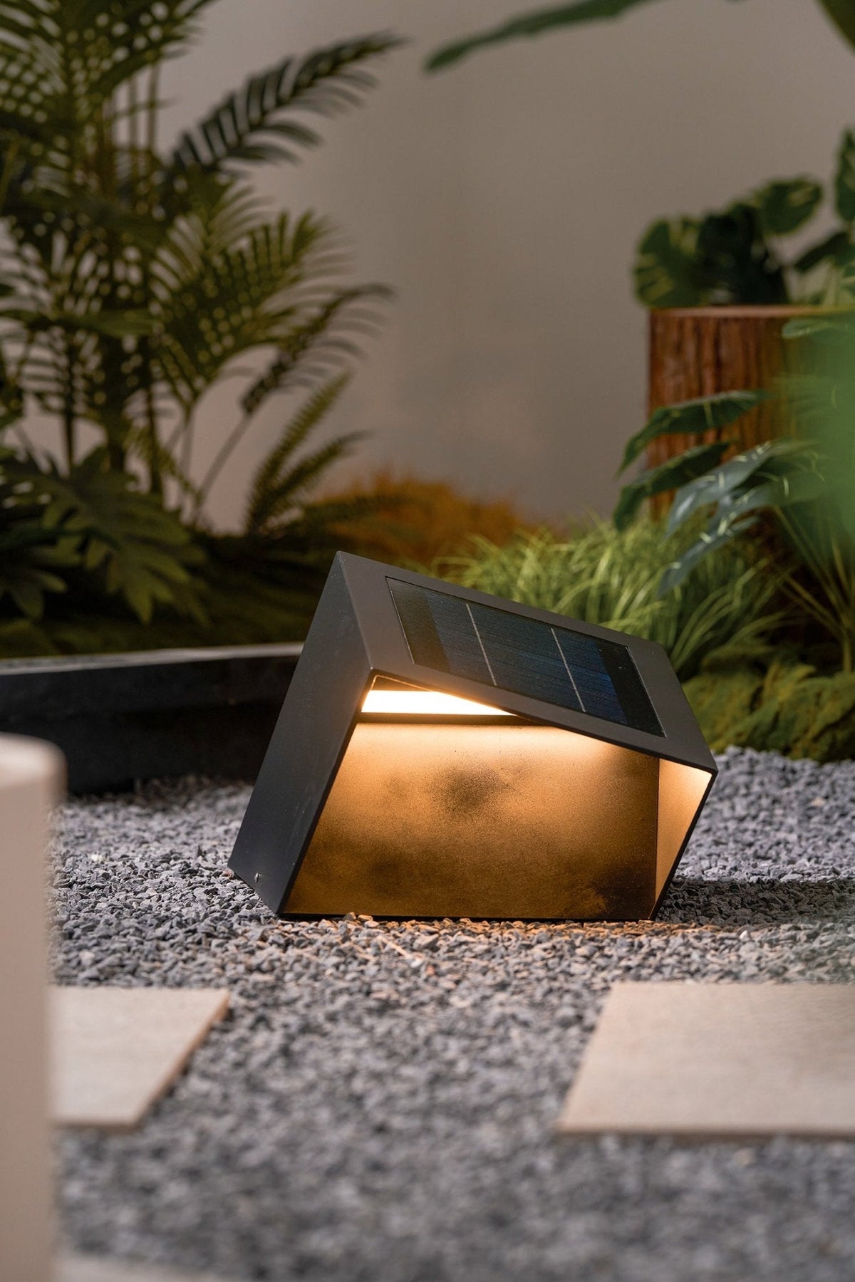 Evsore einzigartige Solar-Außenleuchte im Kubus-Design für den Garten