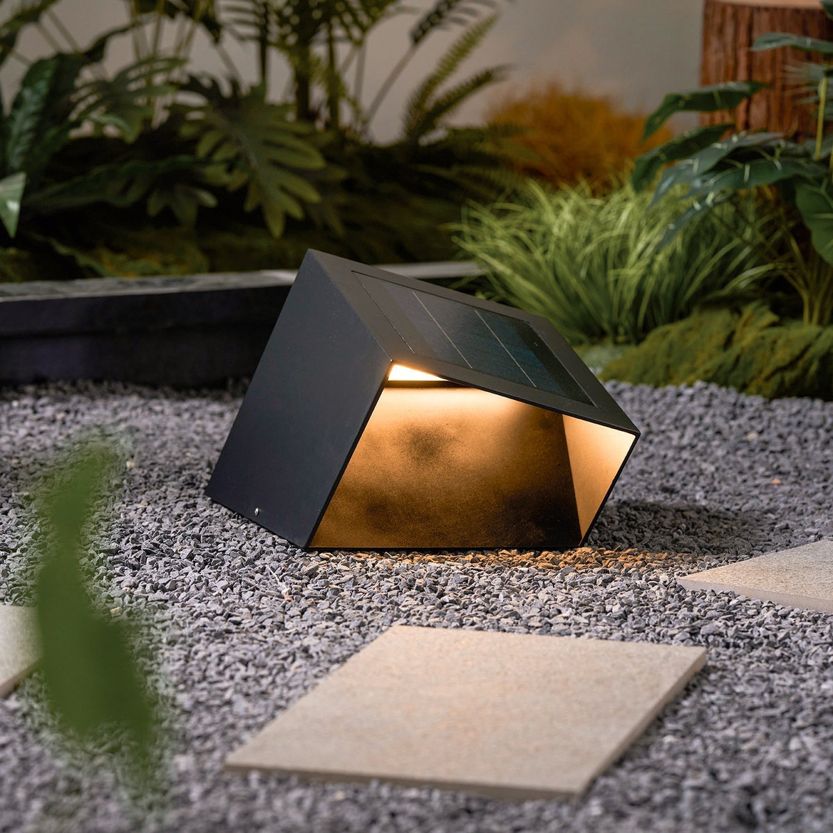 Evsore einzigartige Solar-Außenleuchte im Kubus-Design für den Garten