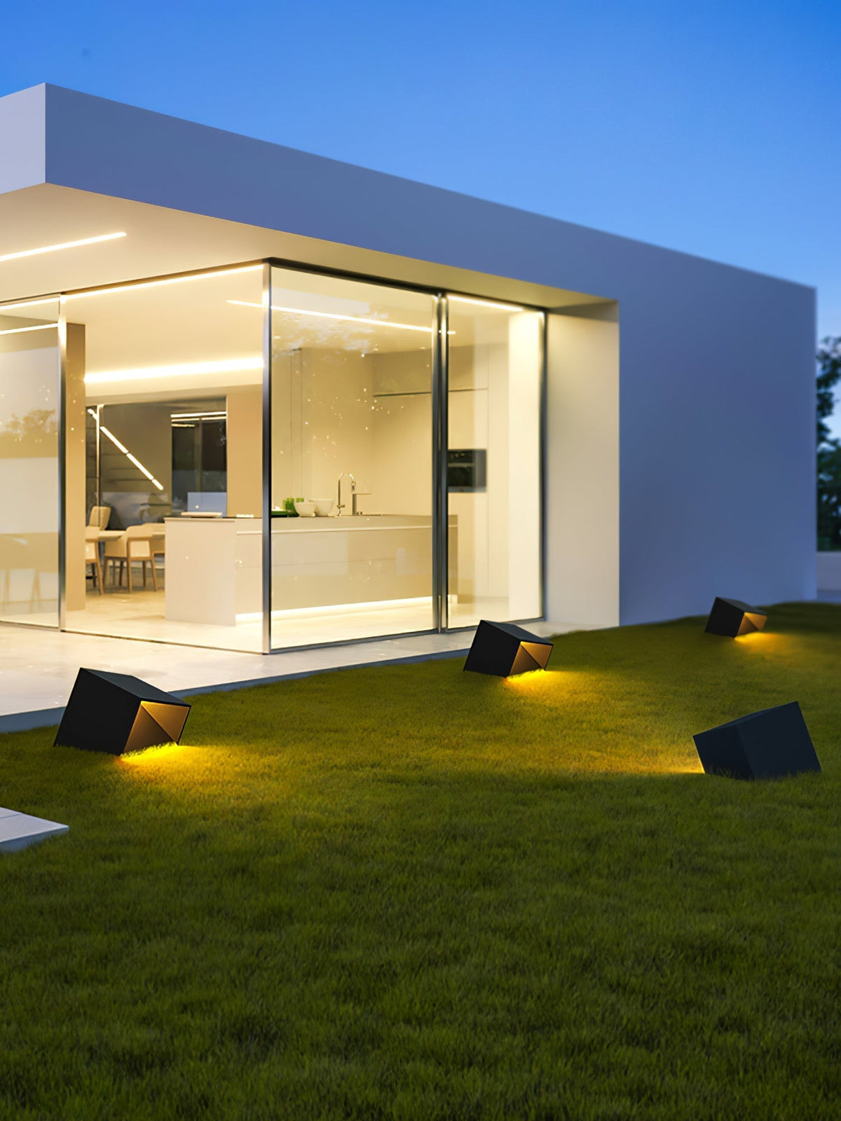 Evsore einzigartige Solar-Außenleuchte im Kubus-Design für den Garten