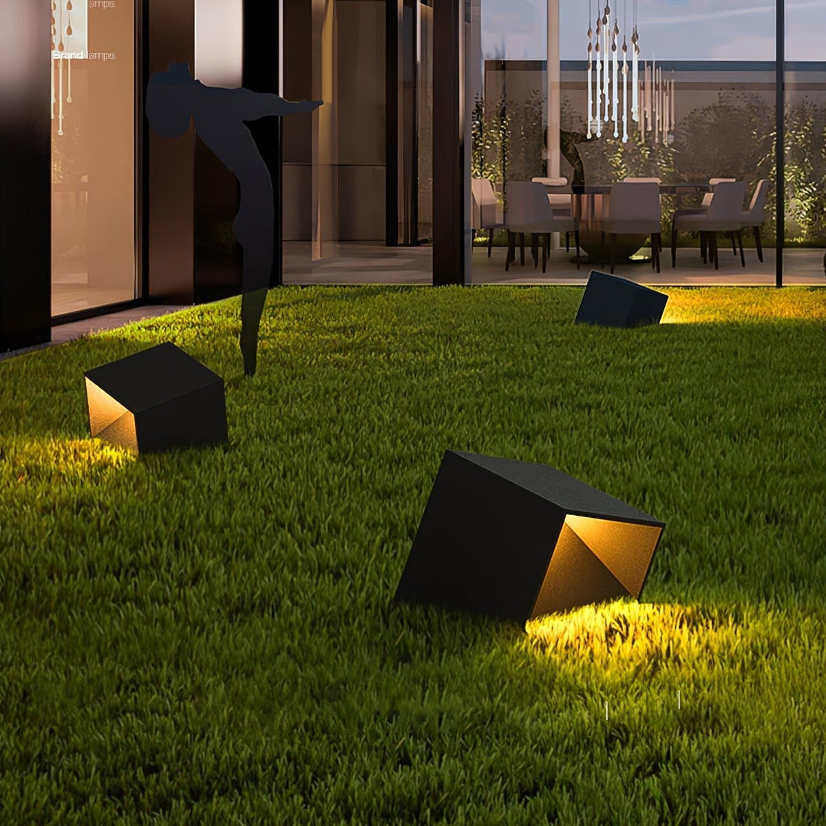 Evsore einzigartige Solar-Außenleuchte im Kubus-Design für den Garten