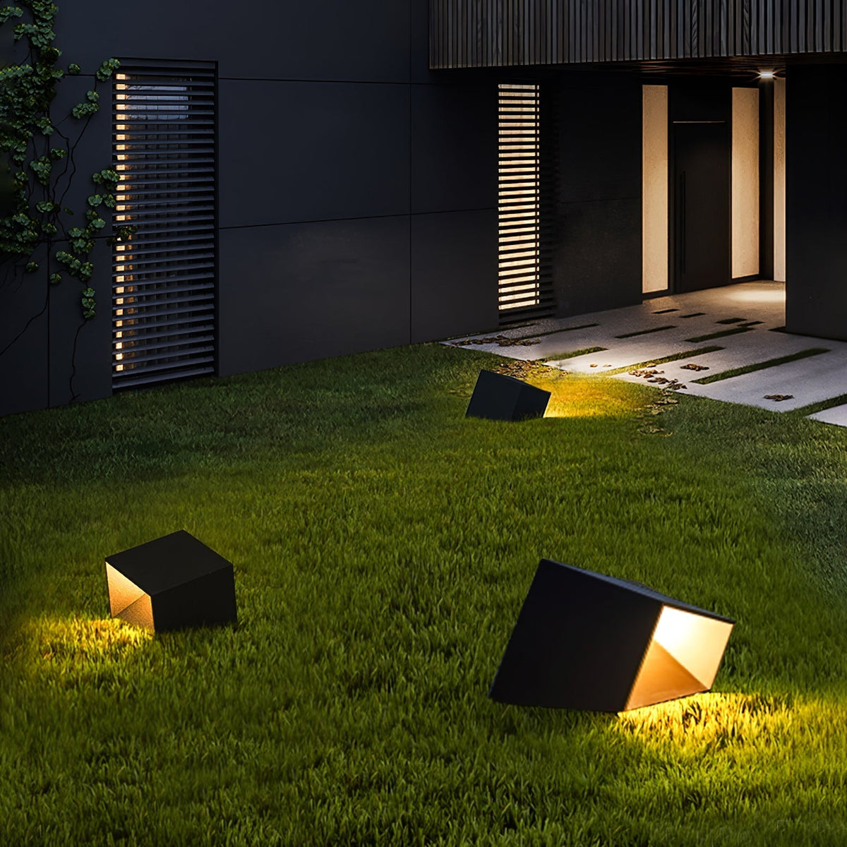 Evsore einzigartige Solar-Außenleuchte im Kubus-Design für den Garten