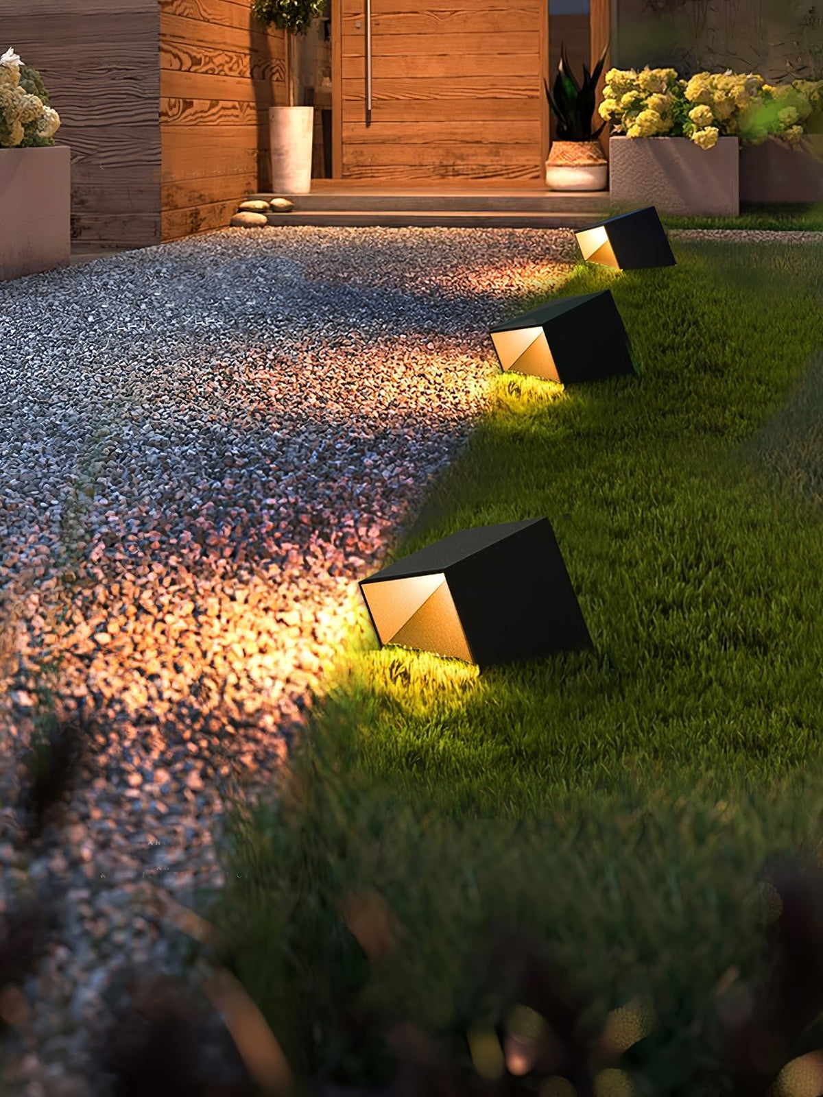 Evsore einzigartige Solar-Außenleuchte im Kubus-Design für den Garten