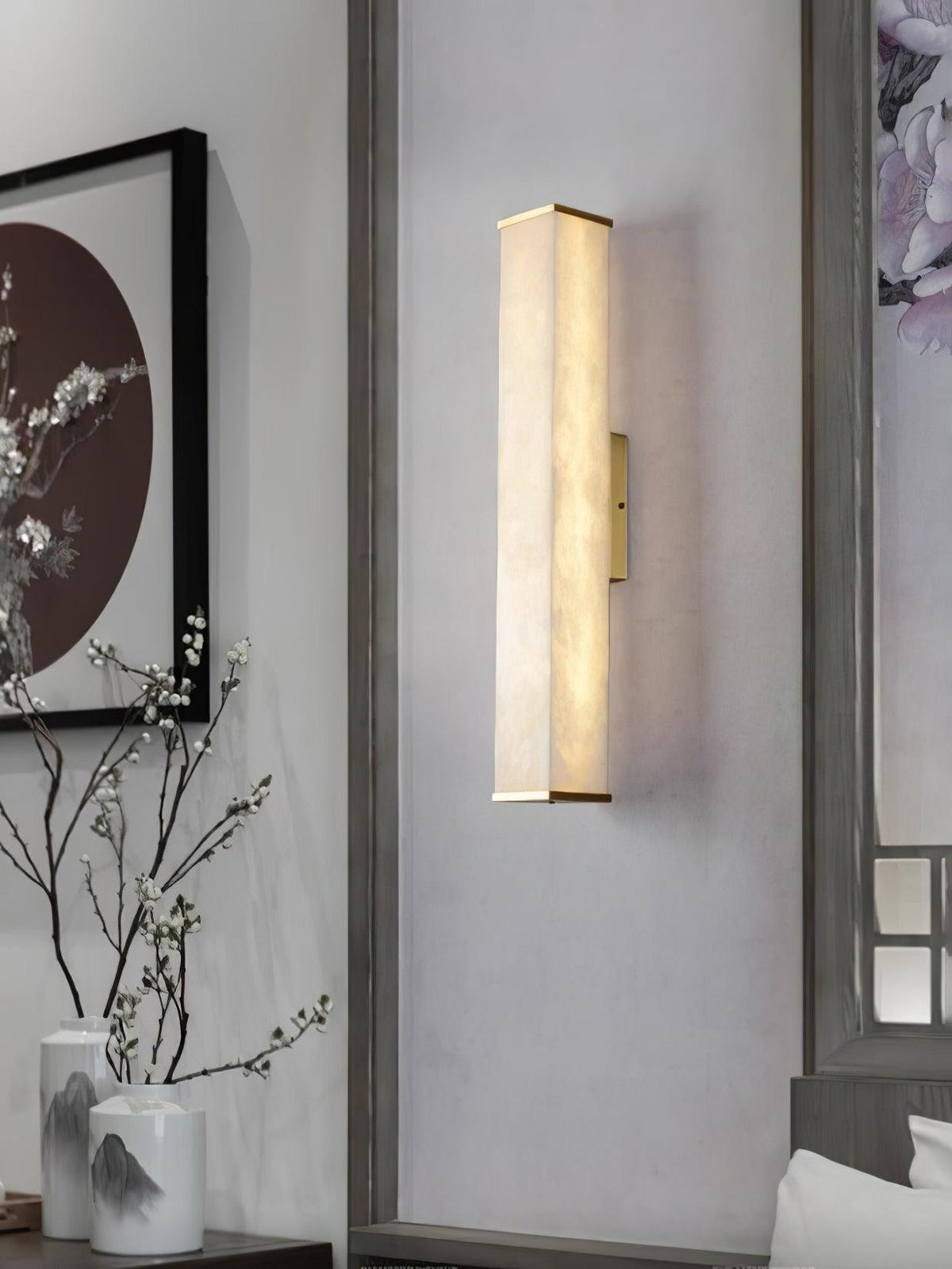 Vithaira Alabaster linear Wandleuchte