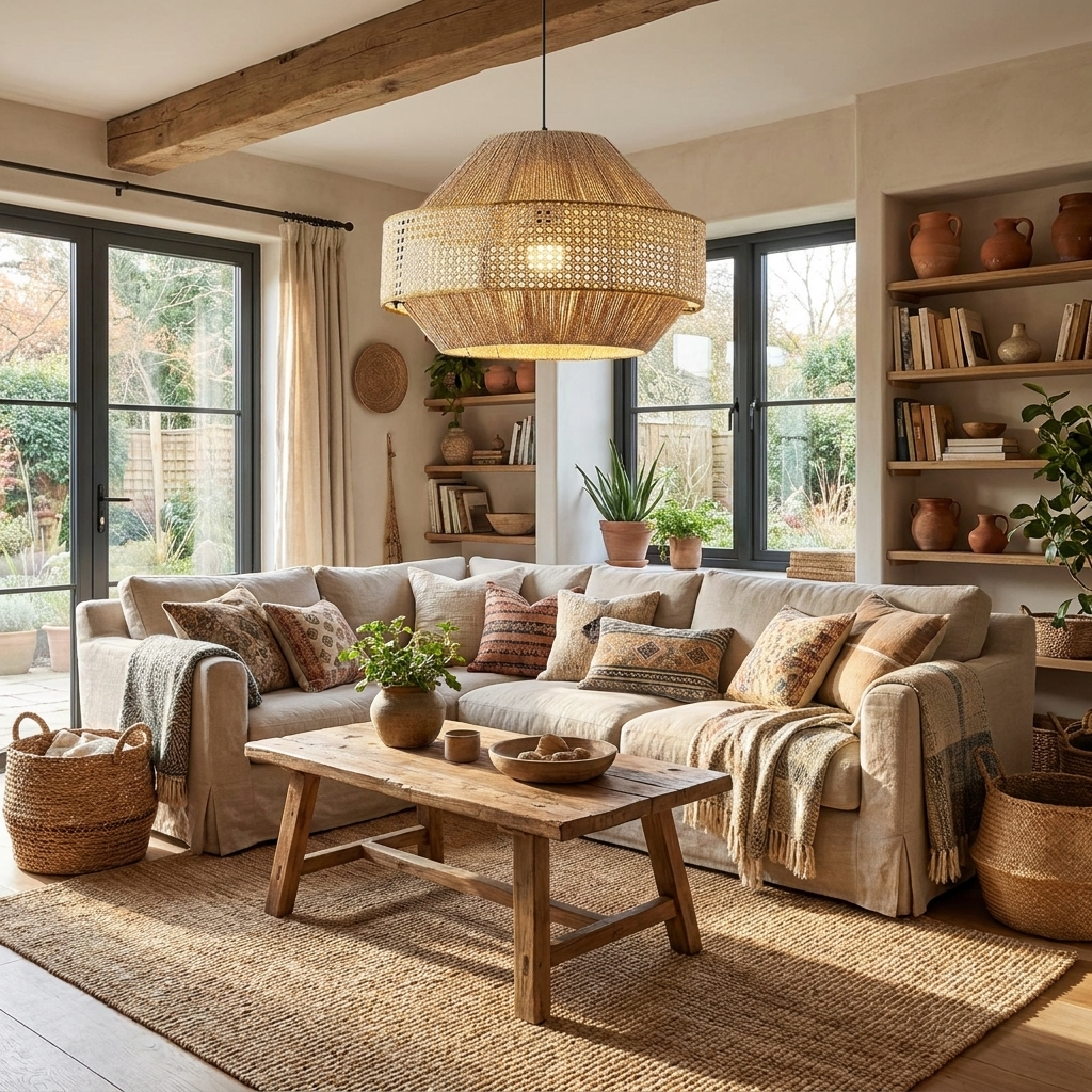 Avelmere Pendelleuchte aus geflochtenem Rattan