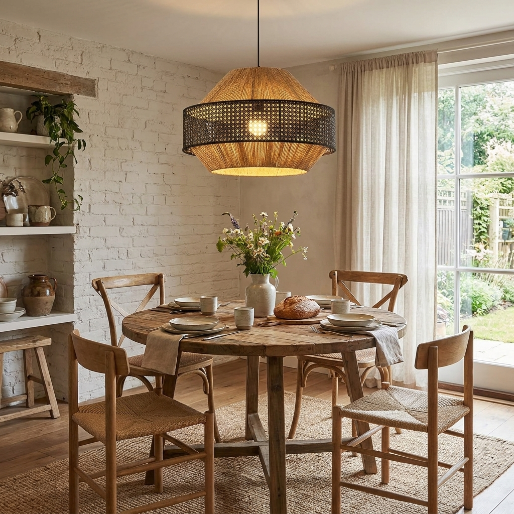 Avelmere Pendelleuchte aus geflochtenem Rattan
