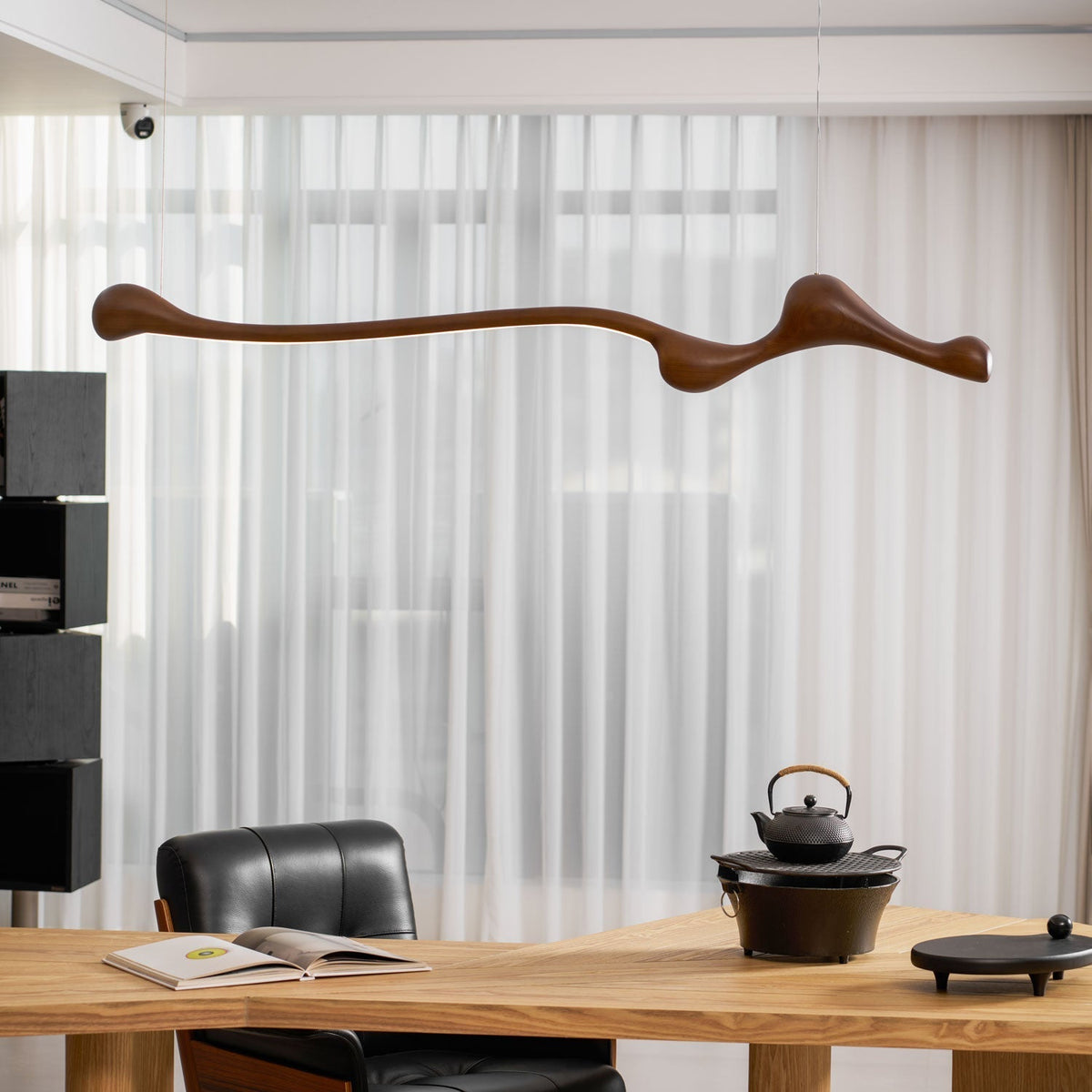 Alenor Pendelleuchte aus Holz im Retro-Stil