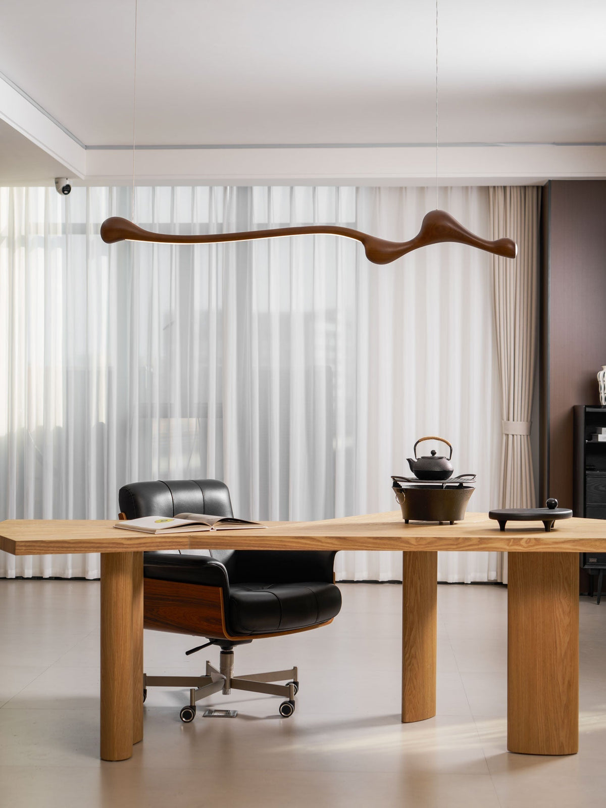 Alenor Pendelleuchte aus Holz im Retro-Stil