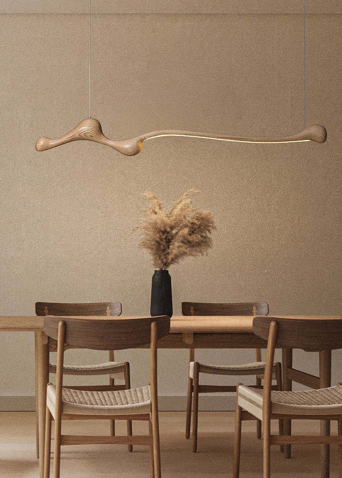Alenor Pendelleuchte aus Holz im Retro-Stil