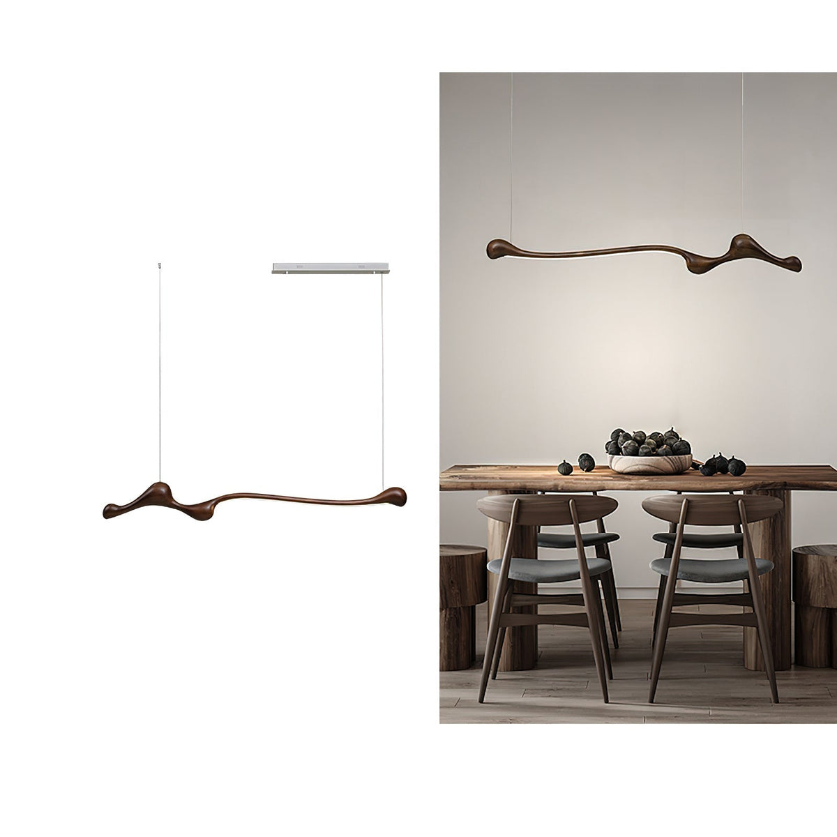 Alenor Pendelleuchte aus Holz im Retro-Stil