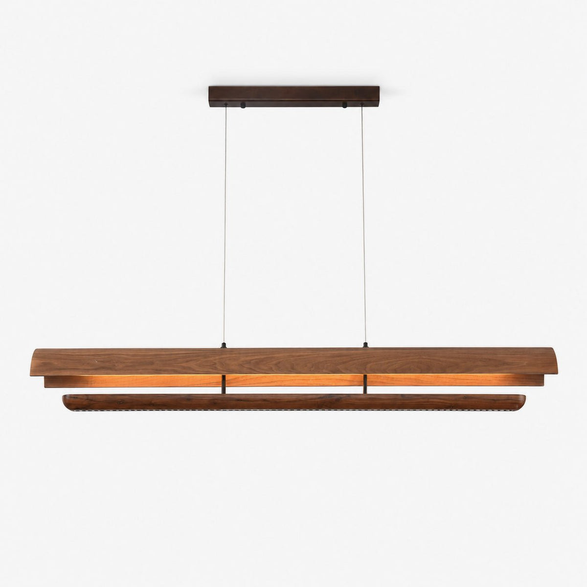 Curved gebogene Holz-Pendelleuchte