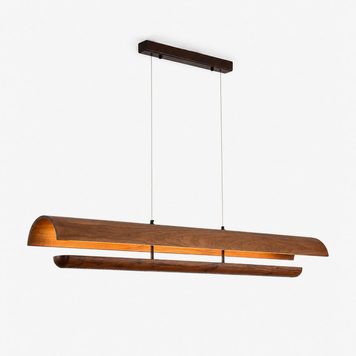 Curved gebogene Holz-Pendelleuchte