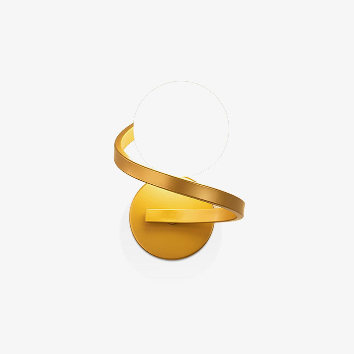 Yvian gebogene zeitgenössische minimalistische Messing-Glas-Wandleuchte