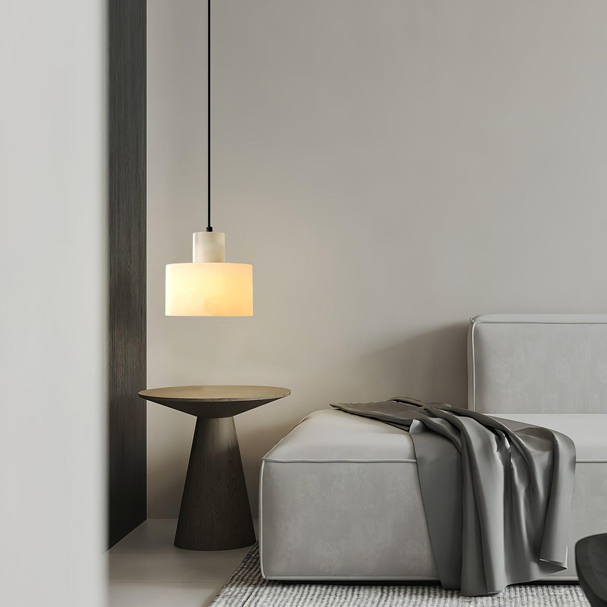 Alabaster Pendelleuchte Dual Zylindrisch