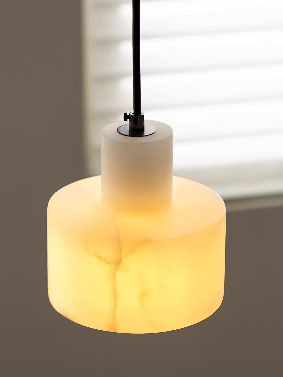 Alabaster Pendelleuchte Dual Zylindrisch
