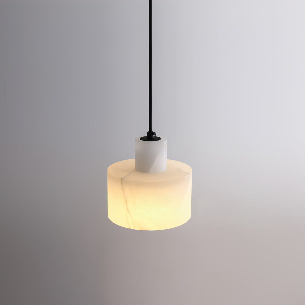 Alabaster Pendelleuchte Dual Zylindrisch