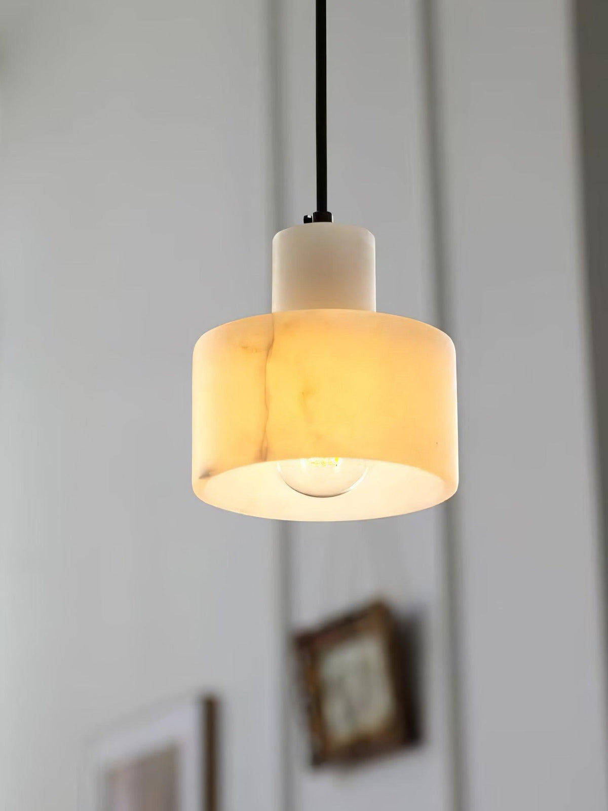 Alabaster Pendelleuchte Dual Zylindrisch