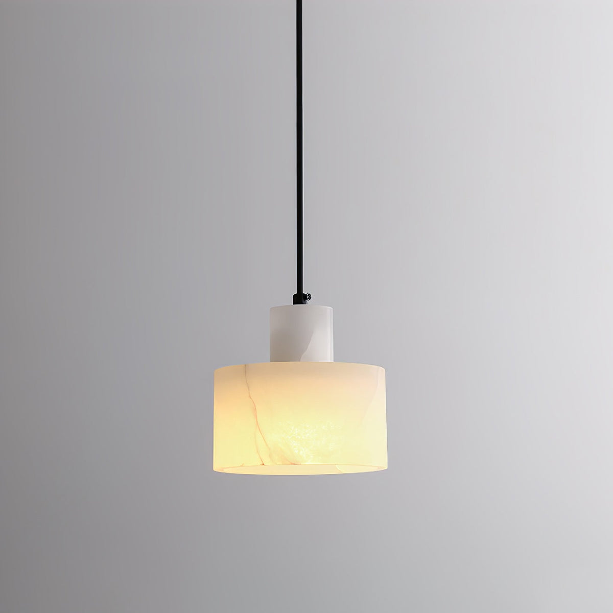 Alabaster Pendelleuchte Dual Zylindrisch