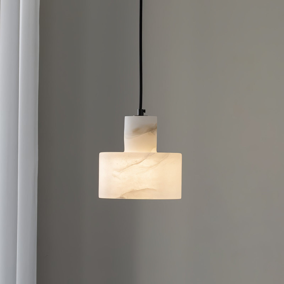 Alabaster Pendelleuchte Dual Zylindrisch