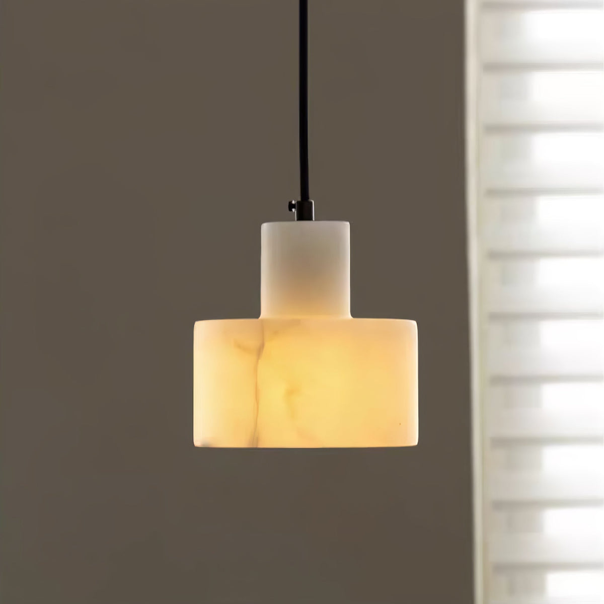 Alabaster Pendelleuchte Dual Zylindrisch