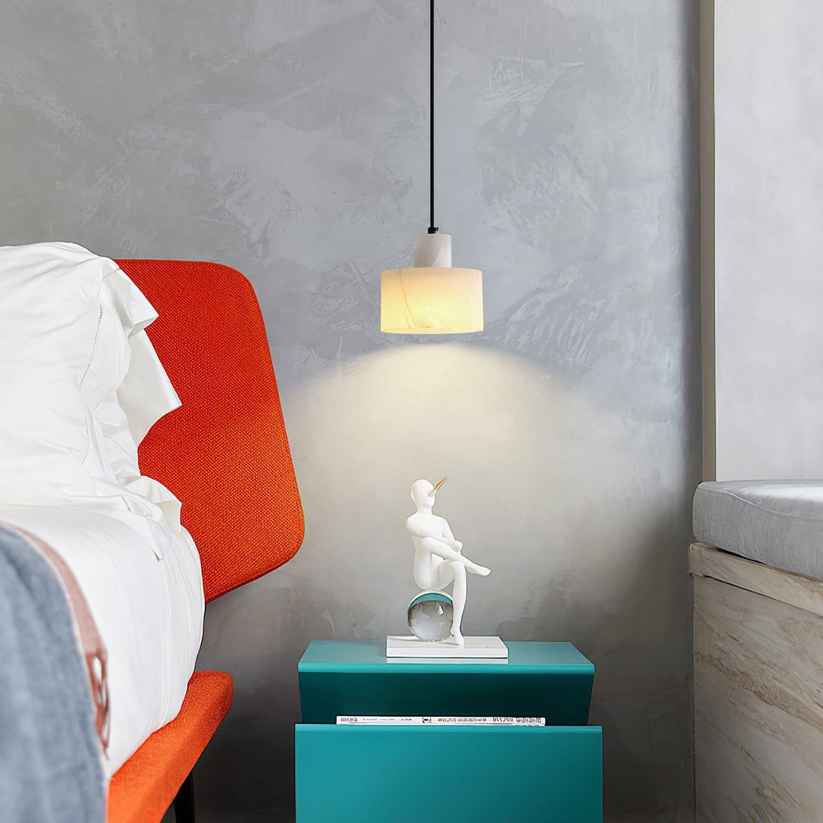 Alabaster Pendelleuchte Dual Zylindrisch