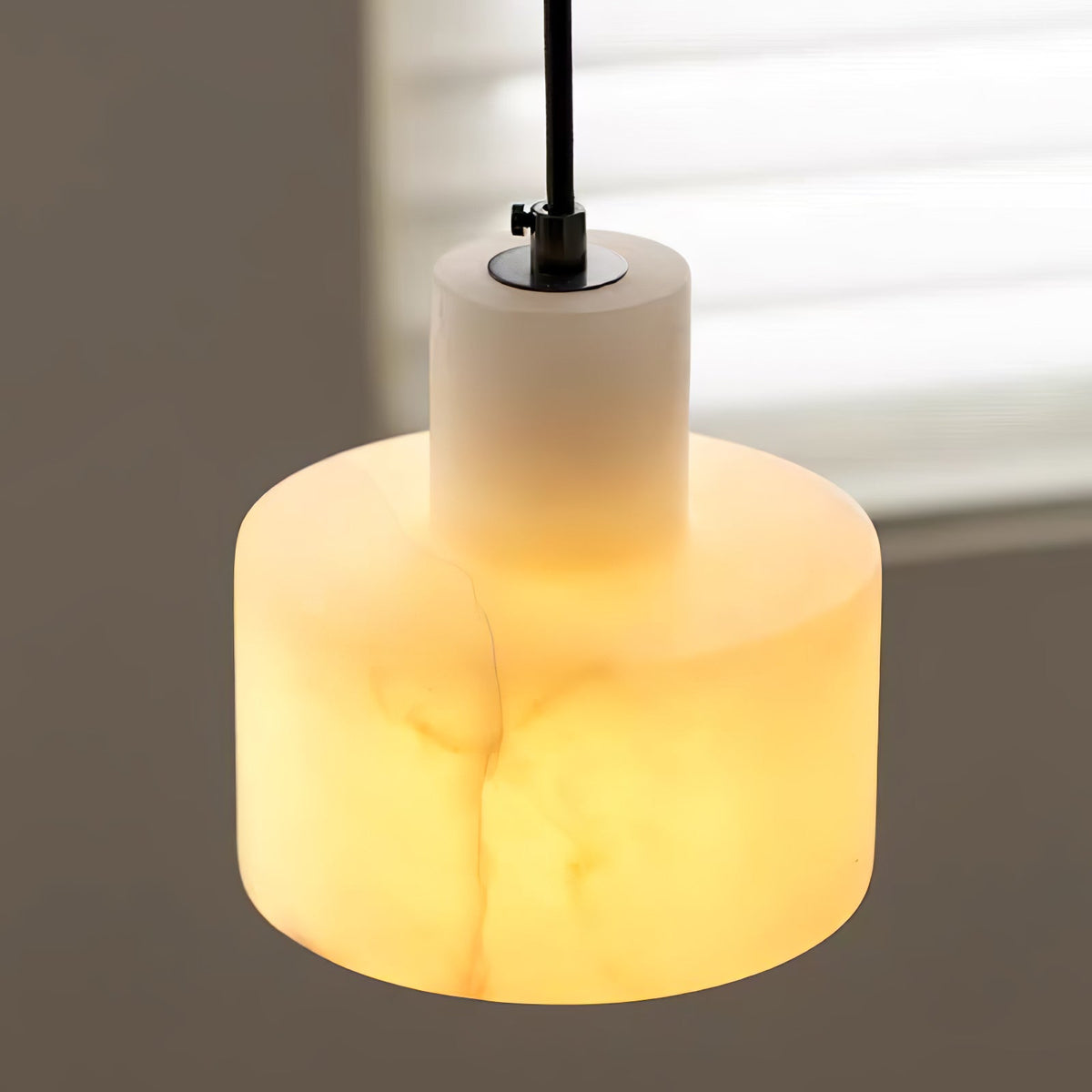 Alabaster Pendelleuchte Dual Zylindrisch