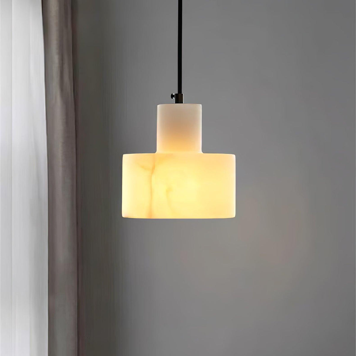 Alabaster Pendelleuchte Dual Zylindrisch