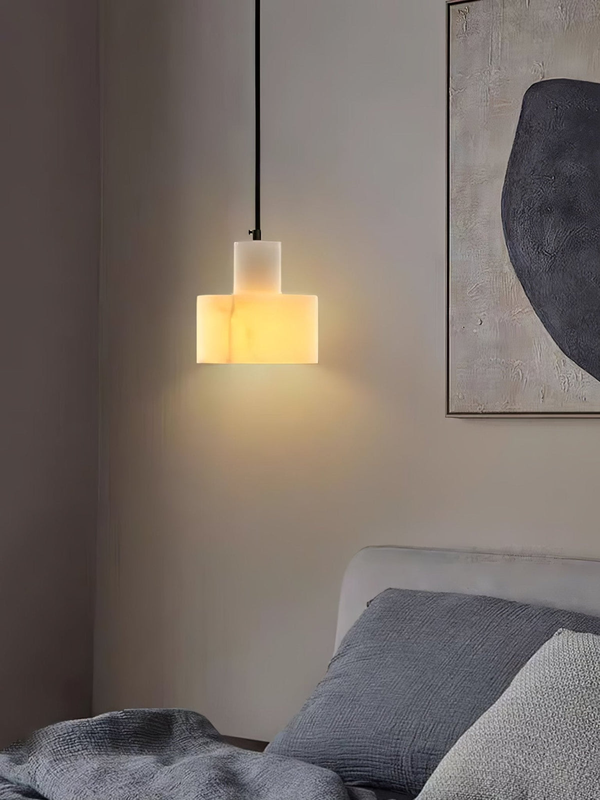 Alabaster Pendelleuchte Dual Zylindrisch