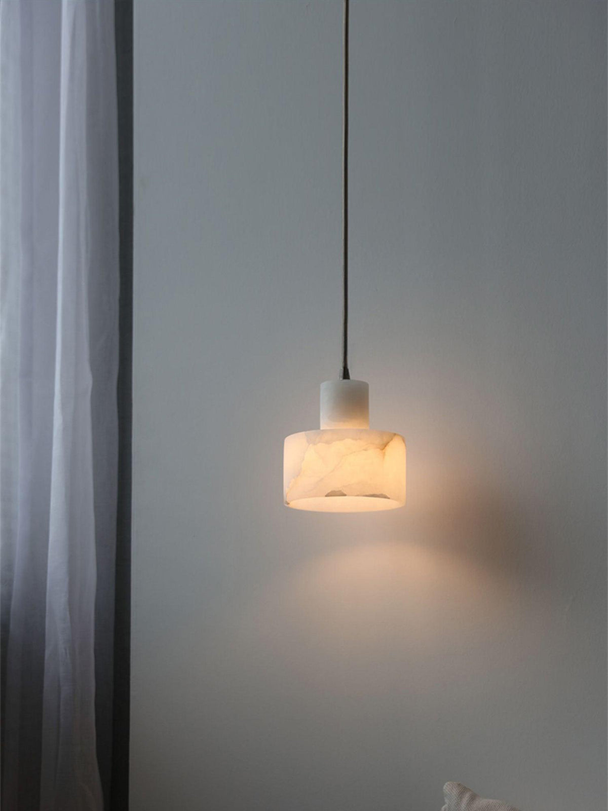 Alabaster Pendelleuchte Dual Zylindrisch
