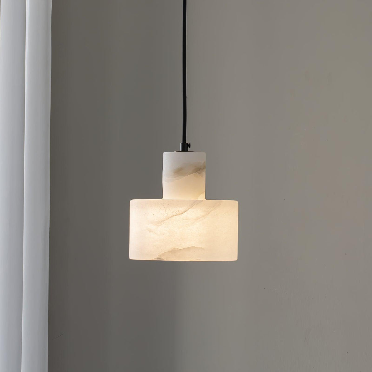 Alabaster Pendelleuchte Dual Zylindrisch