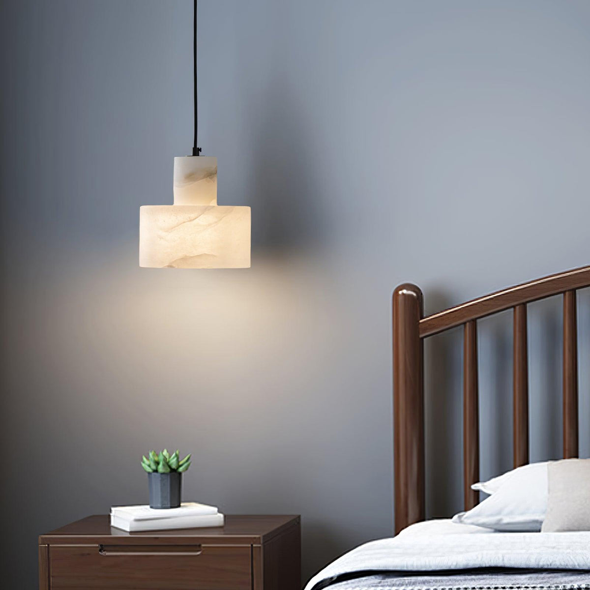 Alabaster Pendelleuchte Dual Zylindrisch