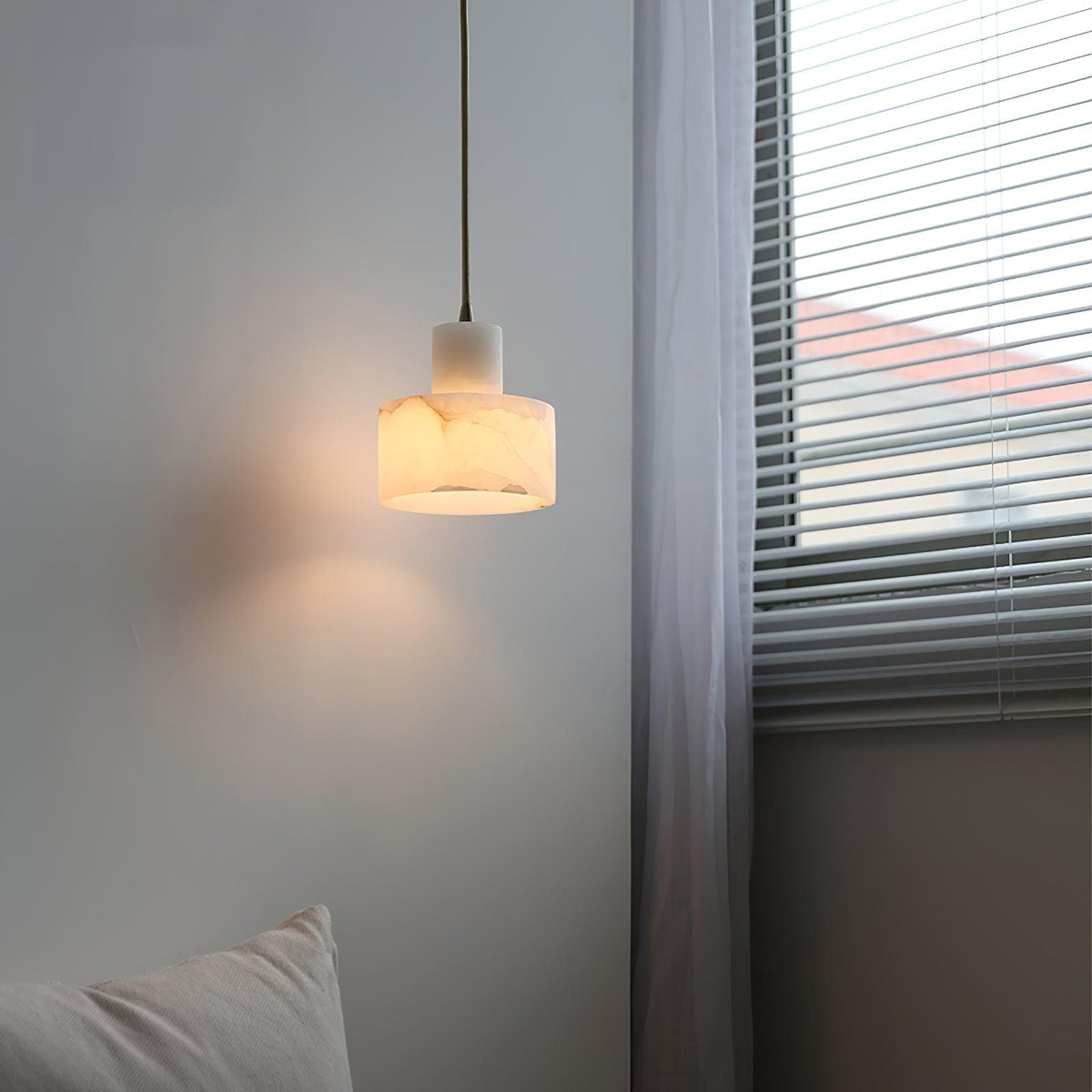 Alabaster Pendelleuchte Dual Zylindrisch