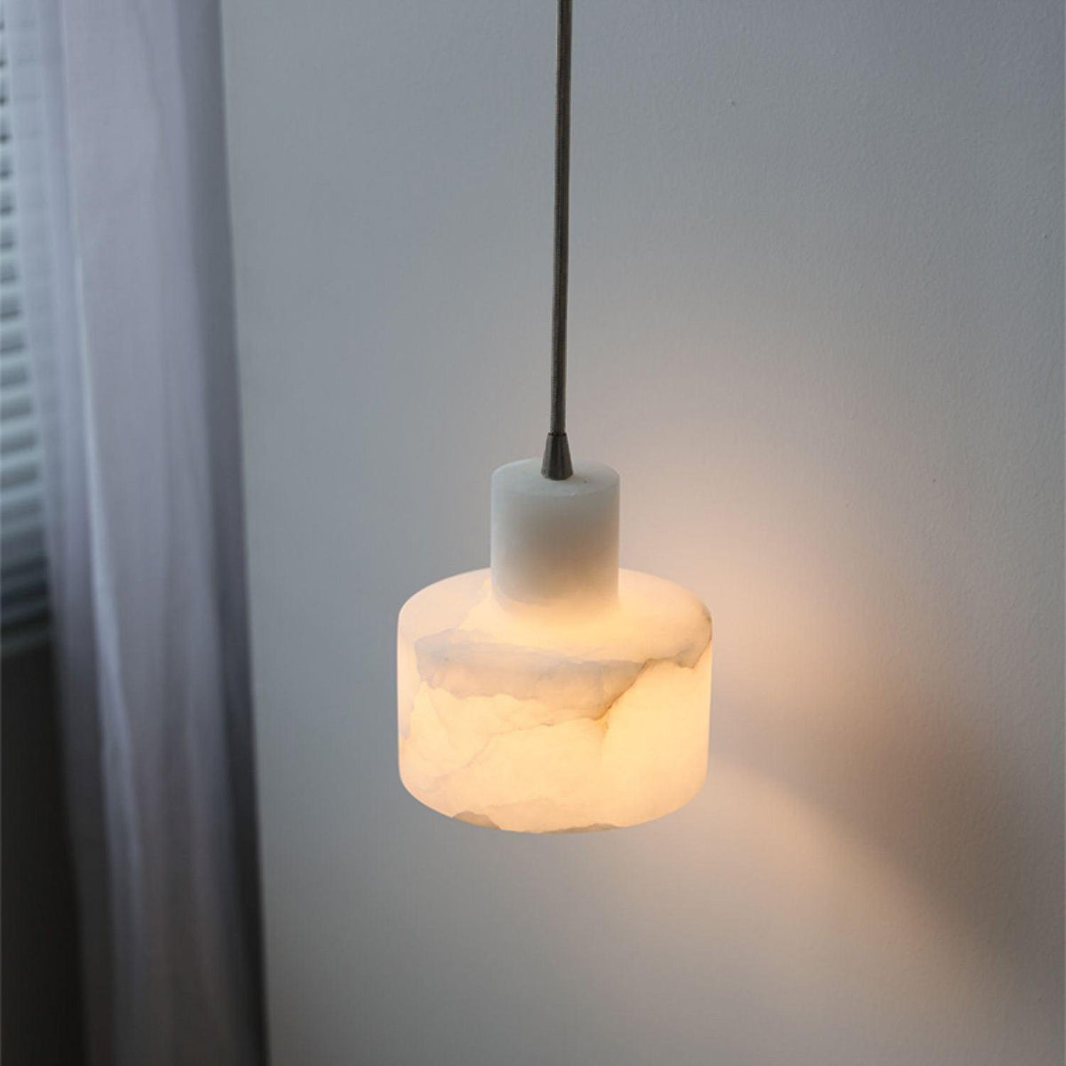 Alabaster Pendelleuchte Dual Zylindrisch