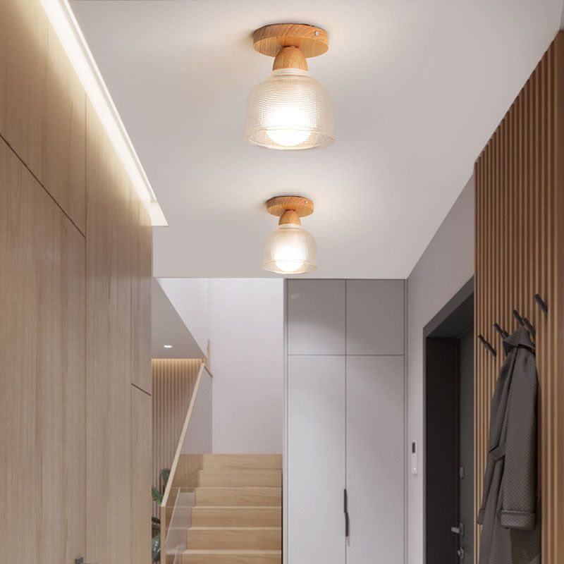 Arisha Modern LED Deckenleuchte Klar Wohn/Schlaf/Ess/Kinderzimmer Holz&Glas