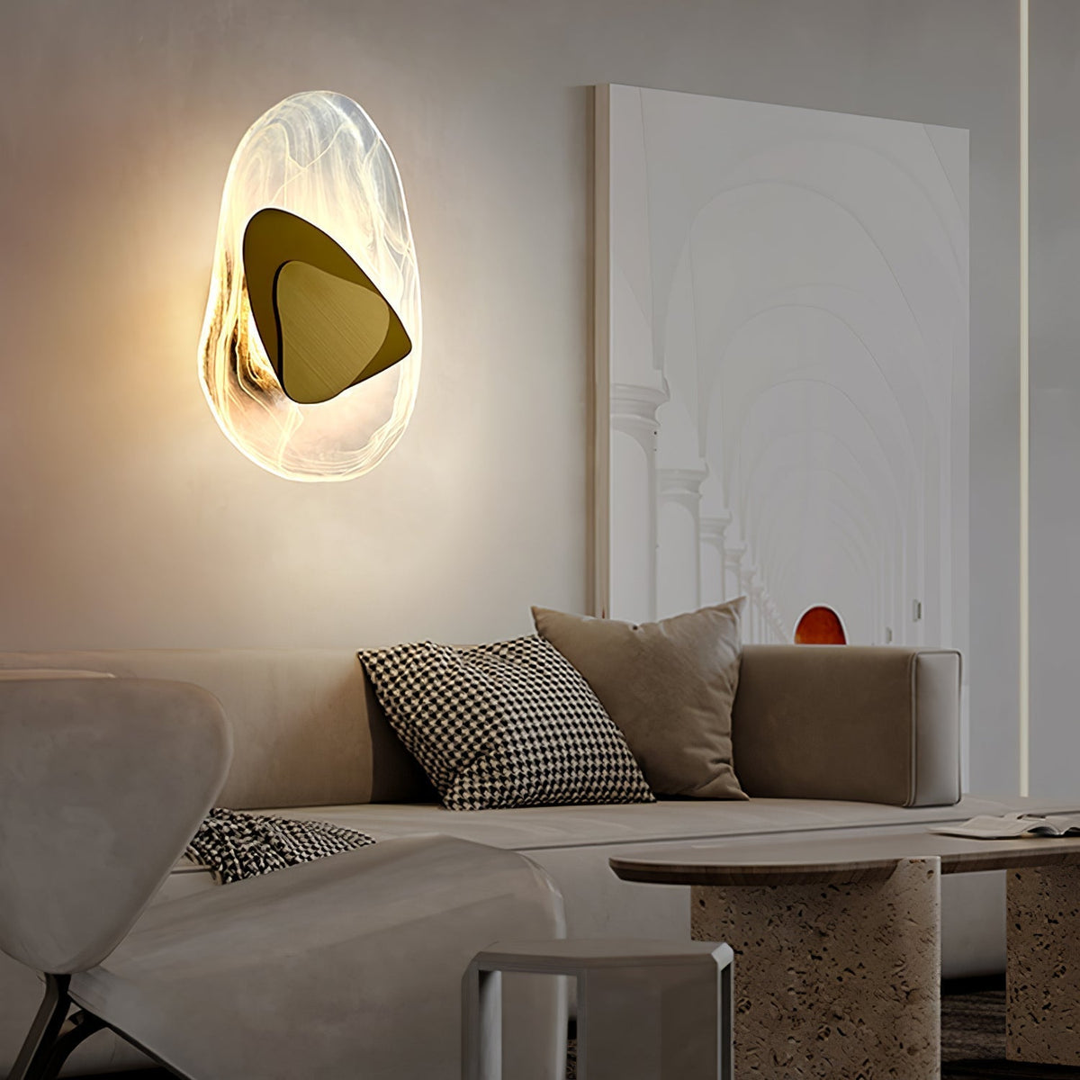 Gana Premium skandinavische Kunstglas-Wandleuchte