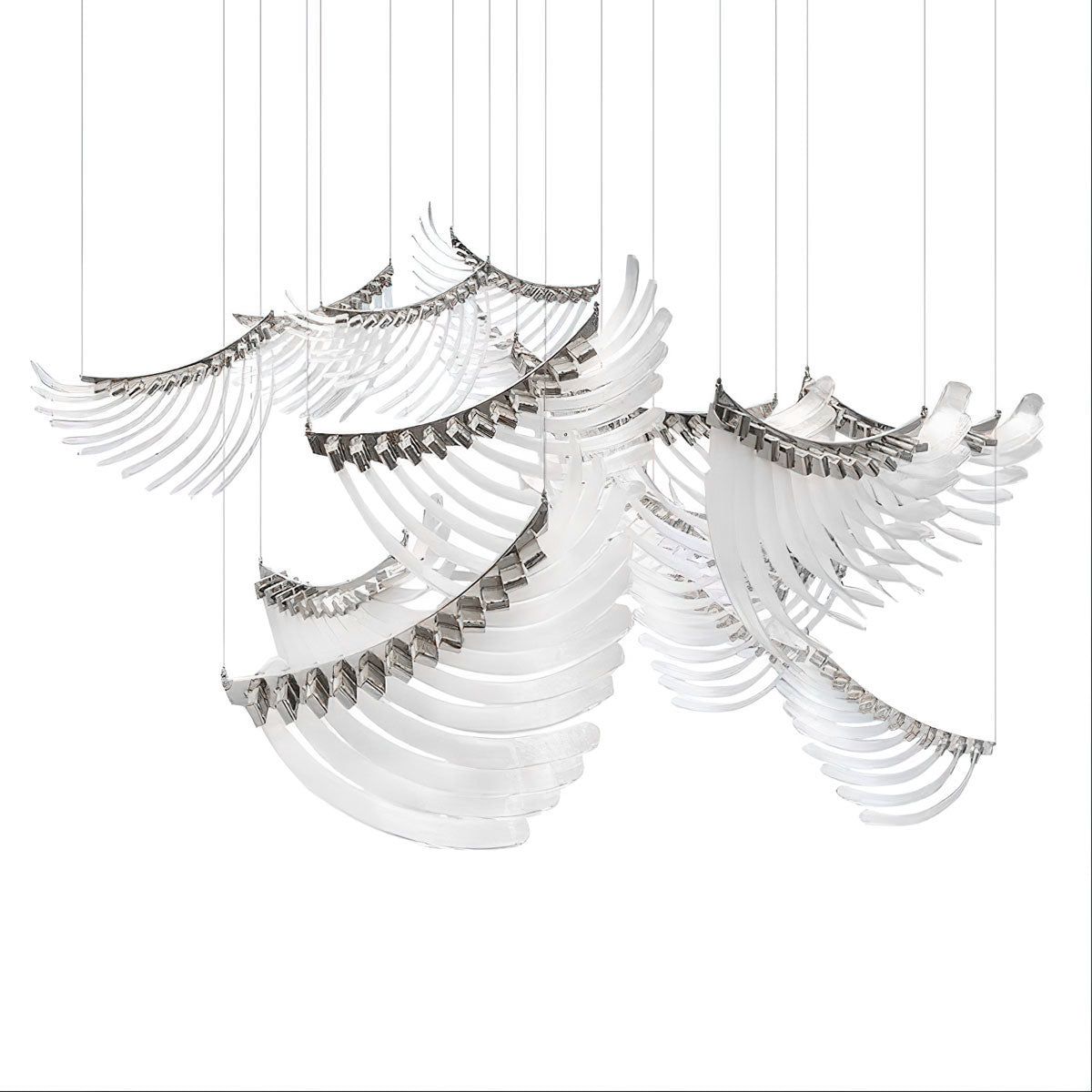 Eurrinia Kronleuchter aus Glas mit Flügelmotiv
