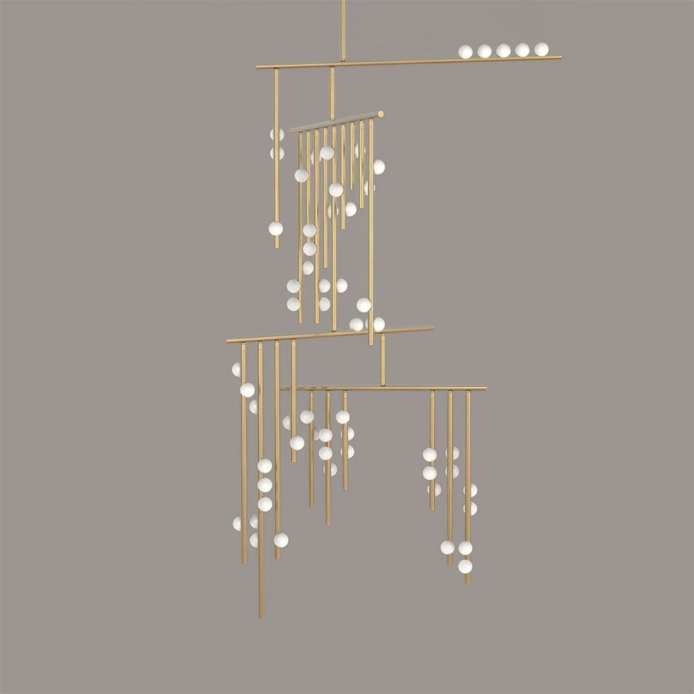 Bara Geometrische Messing-Lineare Pendelleuchte Kronleuchter