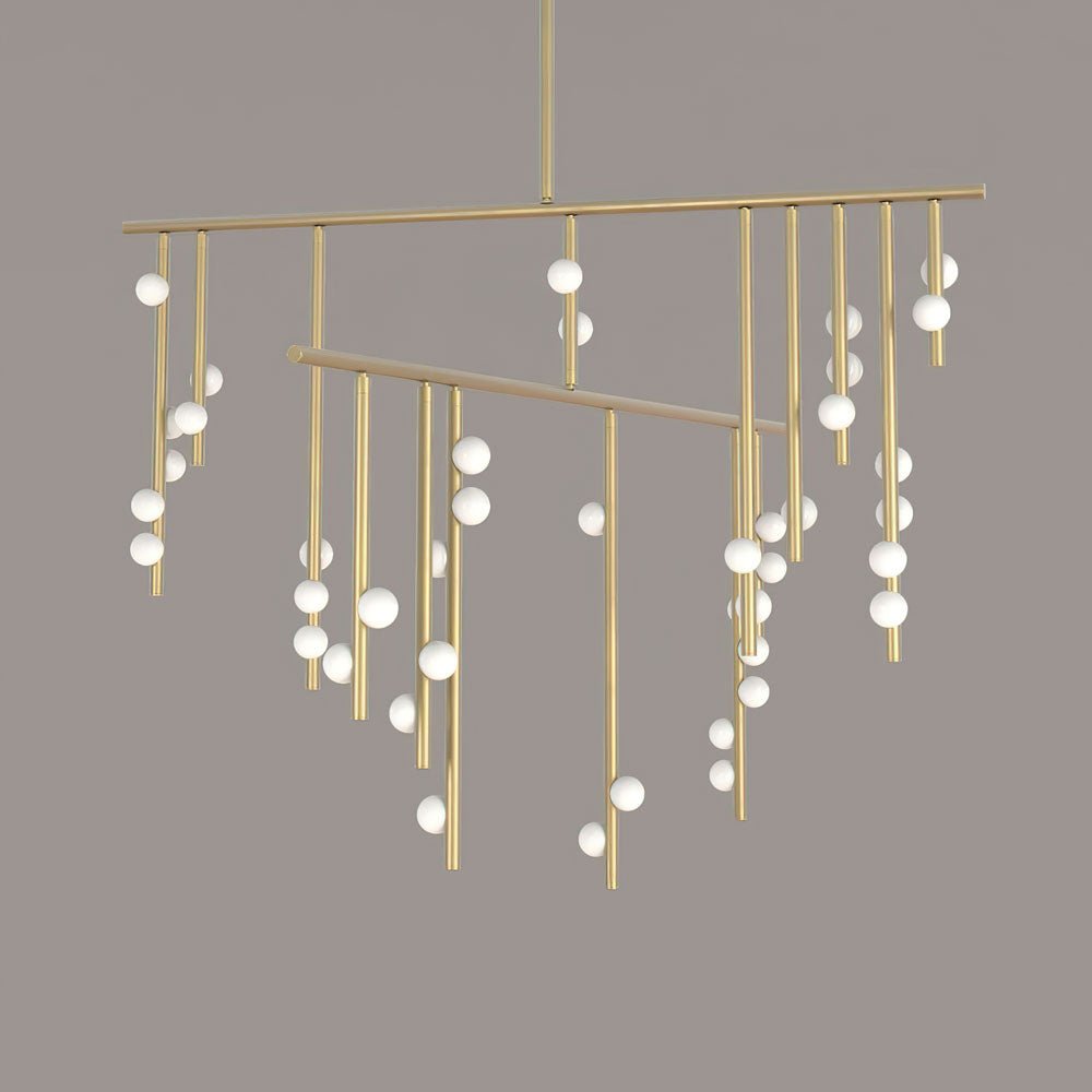 Bara Geometrische Messing-Lineare Pendelleuchte Kronleuchter