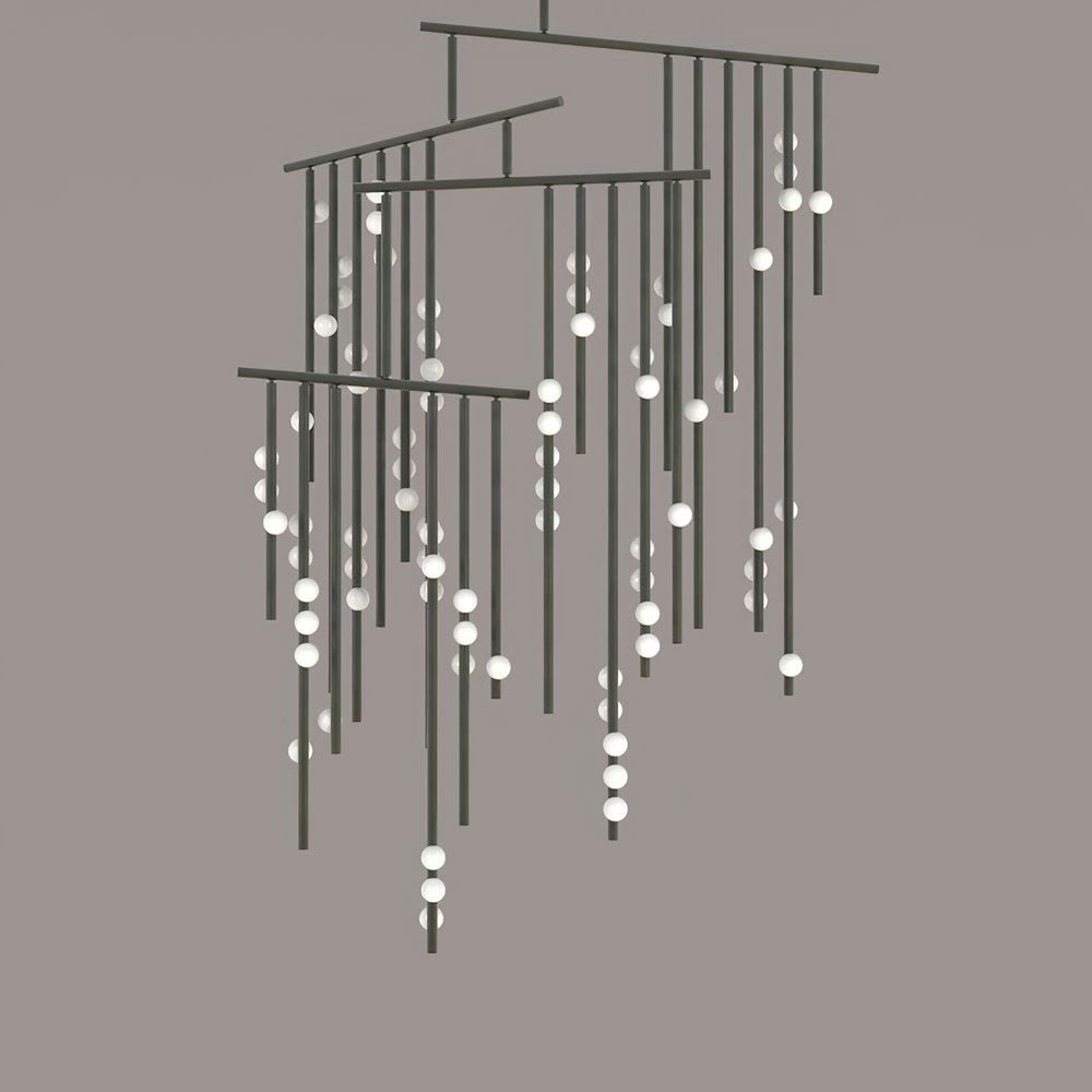 Bara Geometrische Messing-Lineare Pendelleuchte Kronleuchter