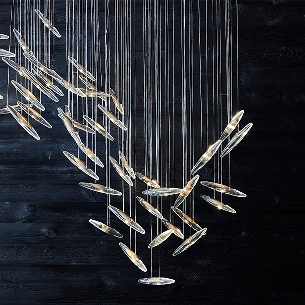 Hylor luxuriöser Kronleuchter aus Glas mit Moonlight Whispers