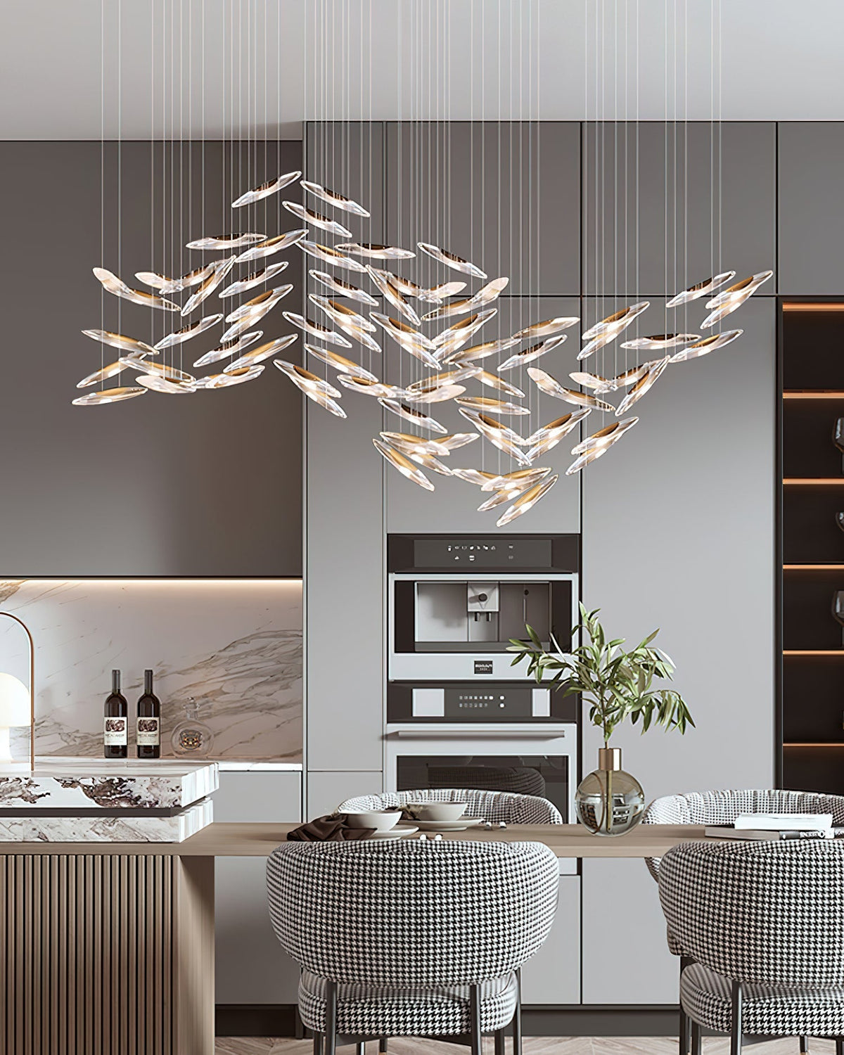 Hylor luxuriöser Kronleuchter aus Glas mit Moonlight Whispers