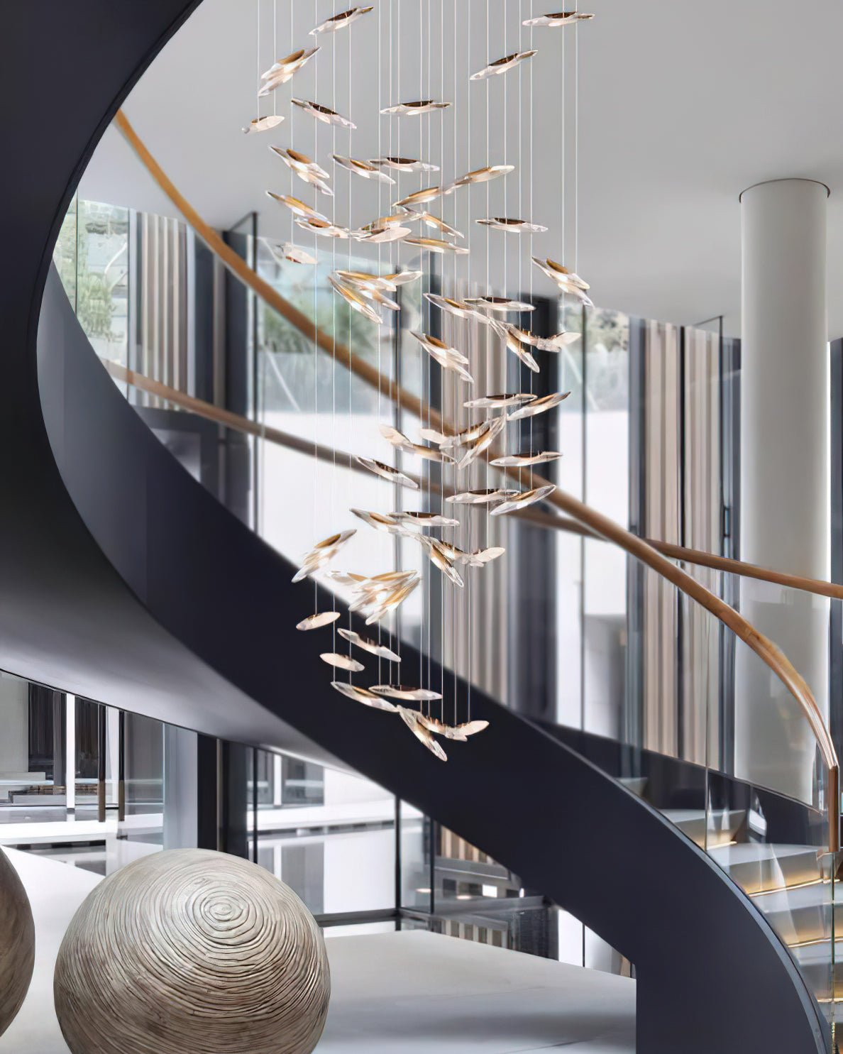 Hylor luxuriöser Kronleuchter aus Glas mit Moonlight Whispers