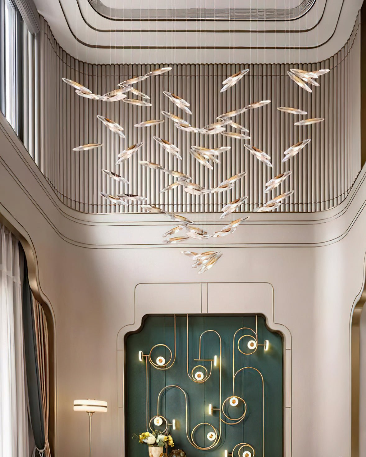 Hylor luxuriöser Kronleuchter aus Glas mit Moonlight Whispers