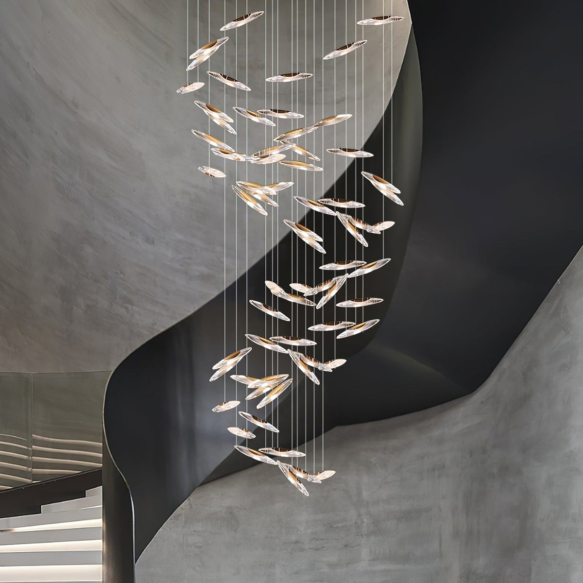 Hylor luxuriöser Kronleuchter aus Glas mit Moonlight Whispers
