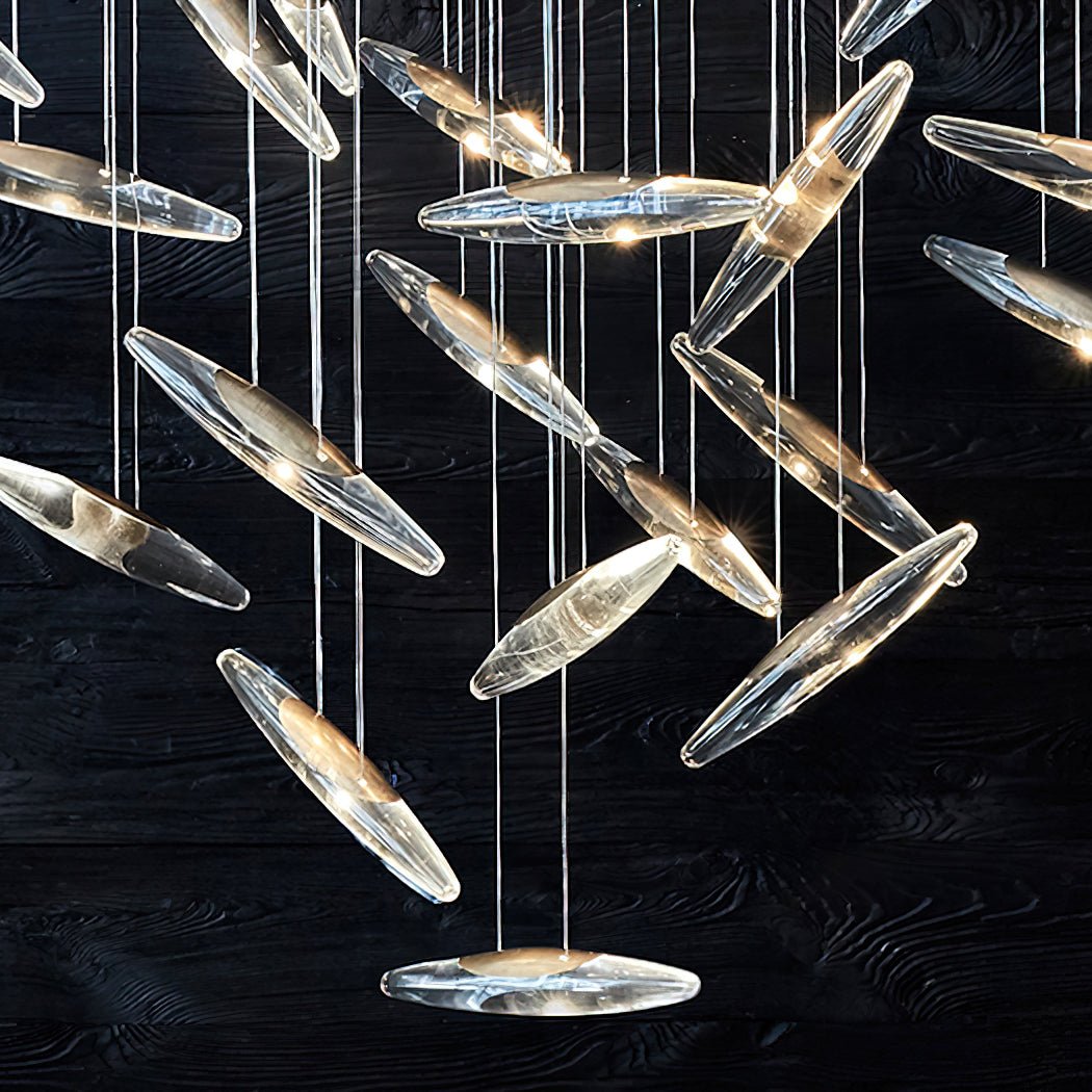 Hylor luxuriöser Kronleuchter aus Glas mit Moonlight Whispers