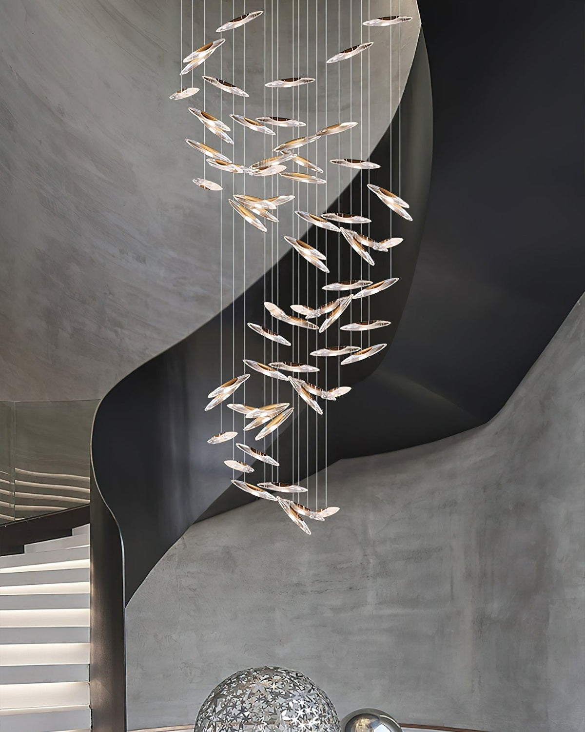 Hylor luxuriöser Kronleuchter aus Glas mit Moonlight Whispers